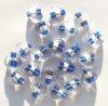12x16mm 20 Blue & Crystal Silver Foil Heart Beads